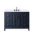 Wyndham Daria 48 Inch Single Bathroom Vanity in Dark Blue, White Quartz Countertop, Undermount Square Sink (3-Hole), Matte Black Trim - WCV252548SBBWQUS3MXX Wyndham Daria 48 Inch Single Bathroom Vanity in Dark Blue, White Quartz Countertop, Undermount Square Sink (3-Hole), Matte Black Trim - WCV252548SBBWQUS3MXX