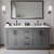 Wyndham Miranda 66 Inch Double Bathroom Vanity in Dark Gray, White Quartz Countertop, Undermount Square Sinks (3-Hole), Matte Black Trim - WCF292966DGBWQUS3MXX