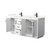 Wyndham Miranda 66 Inch Double Bathroom Vanity in White, Giotto Quartz Countertop, Undermount Square Sinks (1-Hole), Matte Black Trim - WCF292966DWBGTUNSMXX
