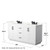 Wyndham Miranda 66 Inch Double Bathroom Vanity in White, Giotto Quartz Countertop, Undermount Square Sinks (3-Hole), Matte Black Trim - WCF292966DWBGTUS3MXX