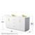 Wyndham Miranda 66 Inch Double Bathroom Vanity in White, Giotto Quartz Countertop, Undermount Square Sinks (3-Hole), Brushed Gold Trim - WCF292966DWGGTUS3MXX