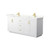 Wyndham Miranda 72 Inch Double Bathroom Vanity in White, Giotto Quartz Countertop, Undermount Square Sinks (1-Hole), Brushed Gold Trim - WCF292972DWGGTUNSMXX