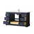 Wyndham Avery 60 Inch Single Bathroom Vanity in Dark Blue, Carrara Cultured Marble Countertop, Undermount Square Sink, Polished Chrome Trim - WCV232360SBCC2UNSMXX