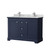 Wyndham Avery 48 Inch Double Bathroom Vanity in Dark Blue, White Carrara Marble Countertop, Undermount Square Sinks, Polished Chrome Trim - WCV232348DBCCMUNSMXX Wyndham Avery 48 Inch Double Bathroom Vanity in Dark Blue, White Carrara Marble Countertop, Undermount Square Sinks, Polished Chrome Trim - WCV232348DBCCMUNSMXX