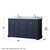 Wyndham Avery 60 Inch Double Bathroom Vanity in Dark Blue, White Carrara Marble Countertop, Undermount Oval Sinks, Polished Chrome Trim - WCV232360DBCCMUNOMXX