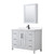 Wyndham Daria 48 Inch Single Bathroom Vanity in White, White Quartz Countertop, Undermount Square Sink (1-Hole), Matte Black Trim, Medicine Cabinet - WCV252548SWBWQUNSMED