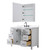 Wyndham Daria 48 Inch Single Bathroom Vanity in White, White Quartz Countertop, Undermount Square Sink (3-Hole), Matte Black Trim, Medicine Cabinet - WCV252548SWBWQUS3MED