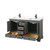 Wyndham Deborah 60 Inch Double Bathroom Vanity in Dark Gray, White Quartz Countertop, Undermount Square Sinks (1-Hole), Matte Black Trim - WCS202060DGBWQUNSMXX