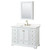 Wyndham Deborah 48 Inch Single Bathroom Vanity in White, White Quartz Countertop, Undermount Square Sink (3-Hole), Brushed Gold Trim, Medicine Cabinet - WCS202048SWGWQUS3MED