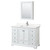 Wyndham Deborah 48 Inch Single Bathroom Vanity in White, White Quartz Countertop, Undermount Square Sink (1-Hole), Polished Chrome Trim, Medicine Cabinet - WCS202048SWHWQUNSMED Wyndham Deborah 48 Inch Single Bathroom Vanity in White, White Quartz Countertop, Undermount Square Sink (1-Hole), Polished Chrome Trim, Medicine Cabinet - WCS202048SWHWQUNSMED