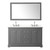 Wyndham Avery 60 Inch Double Bathroom Vanity in Dark Gray, Giotto Quartz Countertop, Undermount Square Sinks (3-Hole), Polished Chrome Trim, 58 Inch Mirror - WCV232360DKGGTUS3M58