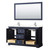 Wyndham Avery 60 Inch Double Bathroom Vanity in Dark Blue, Giotto Quartz Countertop, Undermount Square Sinks (1-Hole), Polished Chrome Trim, 58 Inch Mirror - WCV232360DBCGTUNSM58