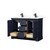 Wyndham Avery 48 Inch Double Bathroom Vanity in Dark Blue, Giotto Quartz Countertop, Undermount Square Sinks (1-Hole), Matte Black Trim - WCV232348DBBGTUNSMXX