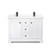 Wyndham Avery 48 Inch Double Bathroom Vanity in White, Giotto Quartz Countertop, Undermount Square Sinks (1-Hole), Matte Black Trim - WCV232348DWBGTUNSMXX