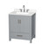 Wyndham Sheffield 30 Inch Single Bathroom Vanity in Gray, Giotto Quartz Countertop, Undermount Square Sink (3-Hole), Brushed Chrome Trim - WCS141430SGYGTUS3MXX Wyndham Sheffield 30 Inch Single Bathroom Vanity in Gray, Giotto Quartz Countertop, Undermount Square Sink (3-Hole), Brushed Chrome Trim - WCS141430SGYGTUS3MXX