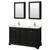 Wyndham Deborah 60 Inch Double Bathroom Vanity in Dark Espresso, White Quartz Countertop, Undermount Square Sinks (1-Hole), Polished Chrome Trim, Medicine Cabinets - WCS202060DDEWQUNSMED