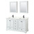Wyndham Deborah 60 Inch Double Bathroom Vanity in White, Giotto Quartz Countertop, Undermount Square Sinks (1-Hole), Matte Black Trim, Medicine Cabinets - WCS202060DWBGTUNSMED Wyndham Deborah 60 Inch Double Bathroom Vanity in White, Giotto Quartz Countertop, Undermount Square Sinks (1-Hole), Matte Black Trim, Medicine Cabinets - WCS202060DWBGTUNSMED