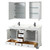 Wyndham Deborah 60 Inch Double Bathroom Vanity in White, Giotto Quartz Countertop, Undermount Square Sinks (1-Hole), Matte Black Trim, Medicine Cabinets - WCS202060DWBGTUNSMED Wyndham Deborah 60 Inch Double Bathroom Vanity in White, Giotto Quartz Countertop, Undermount Square Sinks (1-Hole), Matte Black Trim, Medicine Cabinets - WCS202060DWBGTUNSMED