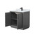 Wyndham Strada 36 Inch Single Bathroom Vanity in Dark Gray, White Carrara Marble Countertop, Undermount Square Sink, Matte Black Trim - WCF414136SGBCMUNSMXX