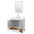 Wyndham Deborah 36 Inch Single Bathroom Vanity in White, Giotto Quartz Countertop, Undermount Square Sink (3-Hole), Brushed Gold Trim, 24 Inch Mirror - WCS202036SWGGTUS3M24
