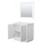Wyndham Strada 36 Inch Single Bathroom Vanity in White, No Countertop, No Sink, Satin Bronze Trim, 34 Inch Mirror - WCF414136SWZCXSXXM34