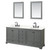 Wyndham Deborah 80 Inch Double Bathroom Vanity in Dark Gray, Giotto Quartz Countertop, Undermount Square Sinks (3-Hole), Matte Black Trim, 24 Inch Mirrors - WCS202080DGBGTUS3M24