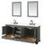 Wyndham Deborah 80 Inch Double Bathroom Vanity in Dark Gray, Giotto Quartz Countertop, Undermount Square Sinks (3-Hole), Matte Black Trim, 24 Inch Mirrors - WCS202080DGBGTUS3M24