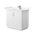Wyndham Strada 36 Inch Single Bathroom Vanity in White, Carrara Cultured Marble Countertop, Undermount Square Sink, Brushed Nickel Trim - WCF414136SWHC2UNSMXX