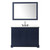 Wyndham Avery 48 Inch Single Bathroom Vanity in Dark Blue, Giotto Quartz Countertop, Undermount Square Sink (3-Hole), Matte Black Trim, 46 Inch Mirror - WCV232348SBBGTUS3M46