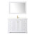Wyndham Avery 48 Inch Single Bathroom Vanity in White, Giotto Quartz Countertop, Undermount Square Sink (1-Hole), Brushed Gold Trim, 46 Inch Mirror - WCV232348SWGGTUNSM46