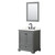 Wyndham Deborah 30 Inch Single Bathroom Vanity in Dark Gray, Giotto Quartz Countertop, Undermount Square Sink (3-Hole), Matte Black Trim, 24 Inch Mirror - WCS202030SGBGTUS3M24 Wyndham Deborah 30 Inch Single Bathroom Vanity in Dark Gray, Giotto Quartz Countertop, Undermount Square Sink (3-Hole), Matte Black Trim, 24 Inch Mirror - WCS202030SGBGTUS3M24