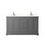 Wyndham Avery 60 Inch Double Bathroom Vanity in Dark Gray, White Quartz Countertop, Undermount Square Sinks (1-Hole), Polished Chrome Trim - WCV232360DKGWQUNSMXX