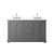 Wyndham Avery 60 Inch Double Bathroom Vanity in Dark Gray, White Quartz Countertop, Undermount Square Sinks (3-Hole), Polished Chrome Trim - WCV232360DKGWQUS3MXX