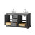 Wyndham Avery 60 Inch Double Bathroom Vanity in Dark Gray, White Quartz Countertop, Undermount Square Sinks (3-Hole), Polished Chrome Trim - WCV232360DKGWQUS3MXX