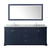 Wyndham Avery 80 Inch Double Bathroom Vanity in Dark Blue, White Carrara Marble Countertop, Undermount Oval Sinks, Polished Chrome Trim, 70 Inch Mirror - WCV232380DBCCMUNOM70