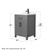 Wyndham Beckett 24 Inch Single Bathroom Vanity in Dark Gray, Carrara Cultured Marble Countertop, Undermount Square Sink, Matte Black Trim - WCG242424SGBCCUNSMXX