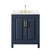 Wyndham Daria 30 Inch Single Bathroom Vanity in Dark Blue, White Quartz Countertop, Undermount Square Sink (3-Hole), Brushed Gold Trim - WCV252530SBLWQUS3MXX