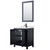 Wyndham Daria 30 Inch Single Bathroom Vanity in Dark Blue, Giotto Quartz Countertop, Undermount Square Sink (1-Hole), Matte Black Trim, 24 Inch Mirror - WCV252530SBBGTUNSM24 Wyndham Daria 30 Inch Single Bathroom Vanity in Dark Blue, Giotto Quartz Countertop, Undermount Square Sink (1-Hole), Matte Black Trim, 24 Inch Mirror - WCV252530SBBGTUNSM24
