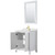 Wyndham Daria 30 Inch Single Bathroom Vanity in White, Giotto Quartz Countertop, Undermount Square Sink (1-Hole), Brushed Gold Trim, 24 Inch Mirror - WCV252530SWGGTUNSM24 Wyndham Daria 30 Inch Single Bathroom Vanity in White, Giotto Quartz Countertop, Undermount Square Sink (1-Hole), Brushed Gold Trim, 24 Inch Mirror - WCV252530SWGGTUNSM24