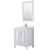 Wyndham Daria 30 Inch Single Bathroom Vanity in White, Giotto Quartz Countertop, Undermount Square Sink (1-Hole), Polished Chrome Trim, 24 Inch Mirror - WCV252530SWHGTUNSM24