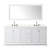 Wyndham Avery 80 Inch Double Bathroom Vanity in White, Giotto Quartz Countertop, Undermount Square Sinks (3-Hole), Polished Chrome Trim, 70 Inch Mirror - WCV232380DWHGTUS3M70