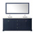 Wyndham Avery 80 Inch Double Bathroom Vanity in Dark Blue, White Quartz Countertop, Undermount Square Sinks (3-Hole), Polished Chrome Trim, 70 Inch Mirror - WCV232380DBCWQUS3M70