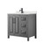Wyndham Daria 36 Inch Single Bathroom Vanity in Dark Gray, Giotto Quartz Countertop, Undermount Square Sink (1-Hole), Matte Black Trim - WCV252536SGBGTUNSMXX