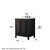 Wyndham Daria 30 Inch Single Bathroom Vanity in Dark Espresso, Giotto Quartz Countertop, Undermount Square Sink (3-Hole), Matte Black Trim, Medicine Cabinet - WCV252530SEBGTUS3MED
