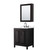 Wyndham Daria 30 Inch Single Bathroom Vanity in Dark Espresso, White Quartz Countertop, Undermount Square Sink (3-Hole), Matte Black Trim, Medicine Cabinet - WCV252530SEBWQUS3MED