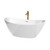 Wyndham Dorrit 66 Inch Freestanding Bathtub in White with Polished Chrome Trim and Floor Mounted Faucet in Brushed Gold - WCBTE652066PCATPGD
