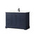 Wyndham Avery 48 Inch Single Bathroom Vanity in Dark Blue, Giotto Quartz Countertop, Undermount Square Sink (1-Hole), Matte Black Trim - WCV232348SBBGTUNSMXX
