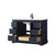 Wyndham Avery 48 Inch Single Bathroom Vanity in Dark Blue, White Quartz Countertop, Undermount Square Sink (1-Hole), Matte Black Trim - WCV232348SBBWQUNSMXX