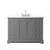 Wyndham Avery 48 Inch Single Bathroom Vanity in Dark Gray, White Quartz Countertop, Undermount Square Sink (3-Hole), Polished Chrome Trim - WCV232348SKGWQUS3MXX