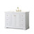 Wyndham Avery 48 Inch Single Bathroom Vanity in White, White Quartz Countertop, Undermount Square Sink (3-Hole), Brushed Gold Trim - WCV232348SWGWQUS3MXX
